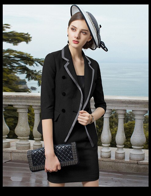 Skirt Suits Women 2 Piece Set Office Lady Business Formal Work Blazer Coat and Mini Pencil Skirt Elegant OL Female Suit Clothing