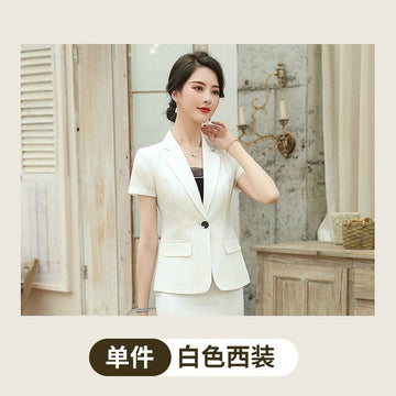 Casual women's skirt suit feminine interview clothing Summer 2020 hotel front desk overalls Office Slim Skirt Two-piece