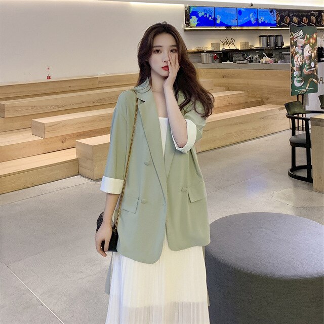 Fashion Suit Women's Clothing New Loose Cotton and Linen Small Suit Jacket Suspender Dress Suit Korean Two-piece Suit Female