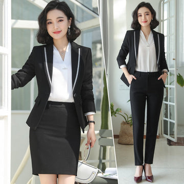 Business Clothing Women Suit Fashion High Quality Long Sleeve Temperament Suit Women Fashion Trousers Suit Work Two-piece Suit